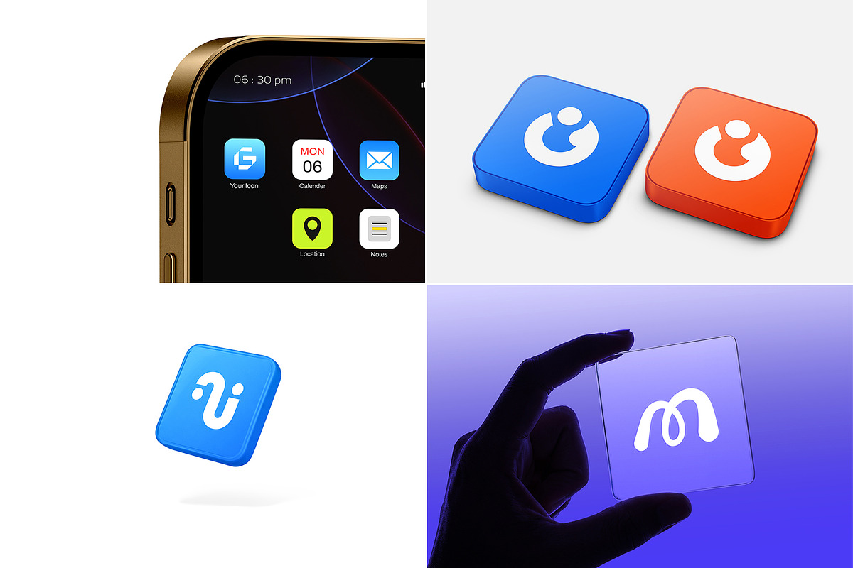 Premium App Icon Mockup Bundle, an iPhone Mockup by graphypix (Photo 2 of 14)
