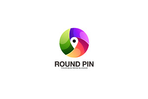 Gradient Round Pin Logo Design Vecto