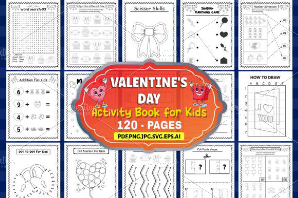 VALENTINE'S DAY ACTIVITY BOOK KIDS, a Seasonal Illustration by Ink Gallery (Photo 1 of 3)