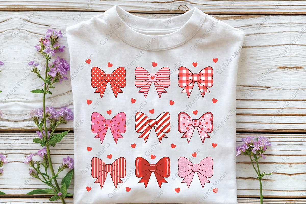 Pink Valentine Coquette Bows PNG, an Illustration by CraftArtStudio (Photo 2 of 4)
