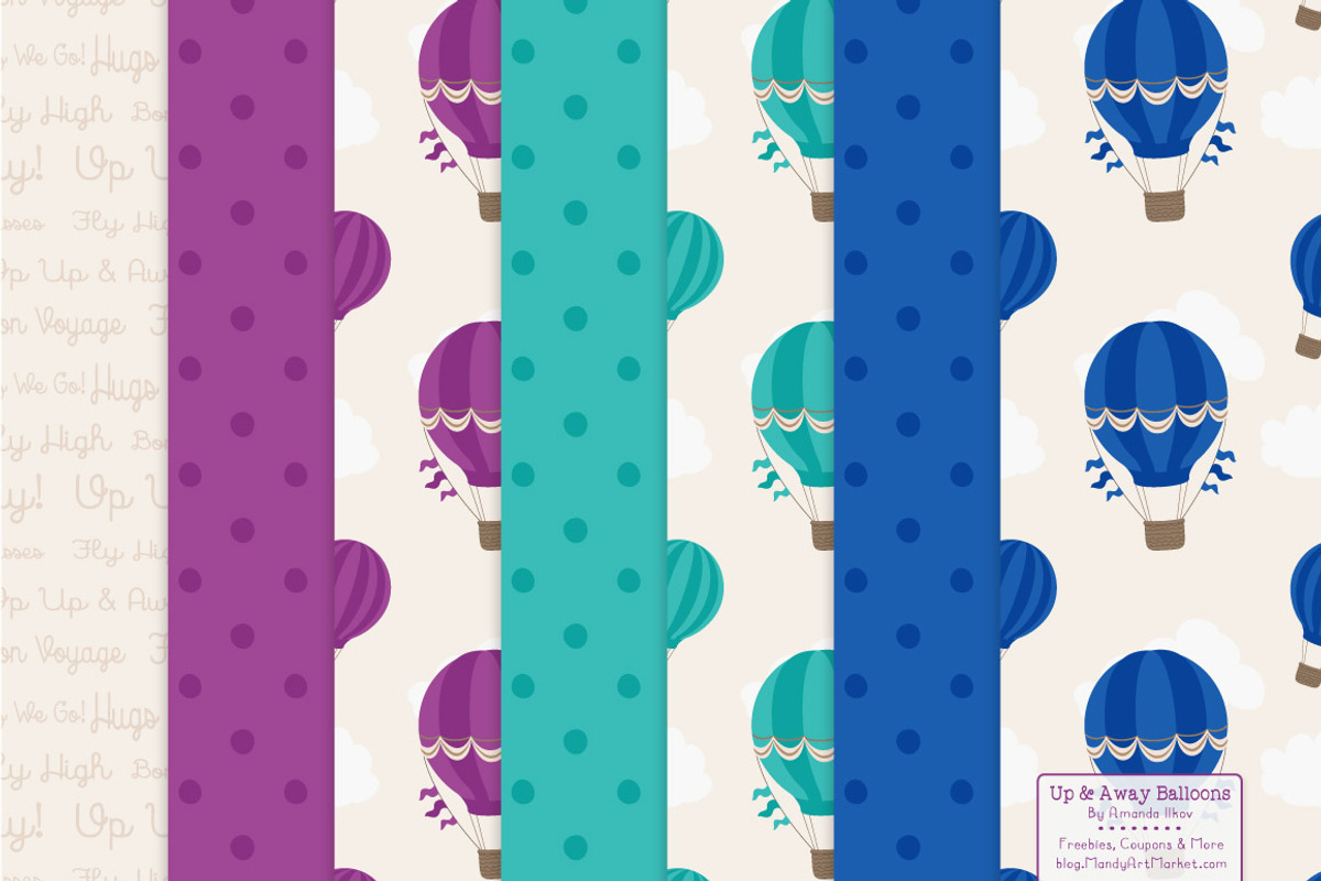 Peacock Hot Air Balloons & Patterns, an Illustration by Amanda Ilkov (Photo 5 of 5)