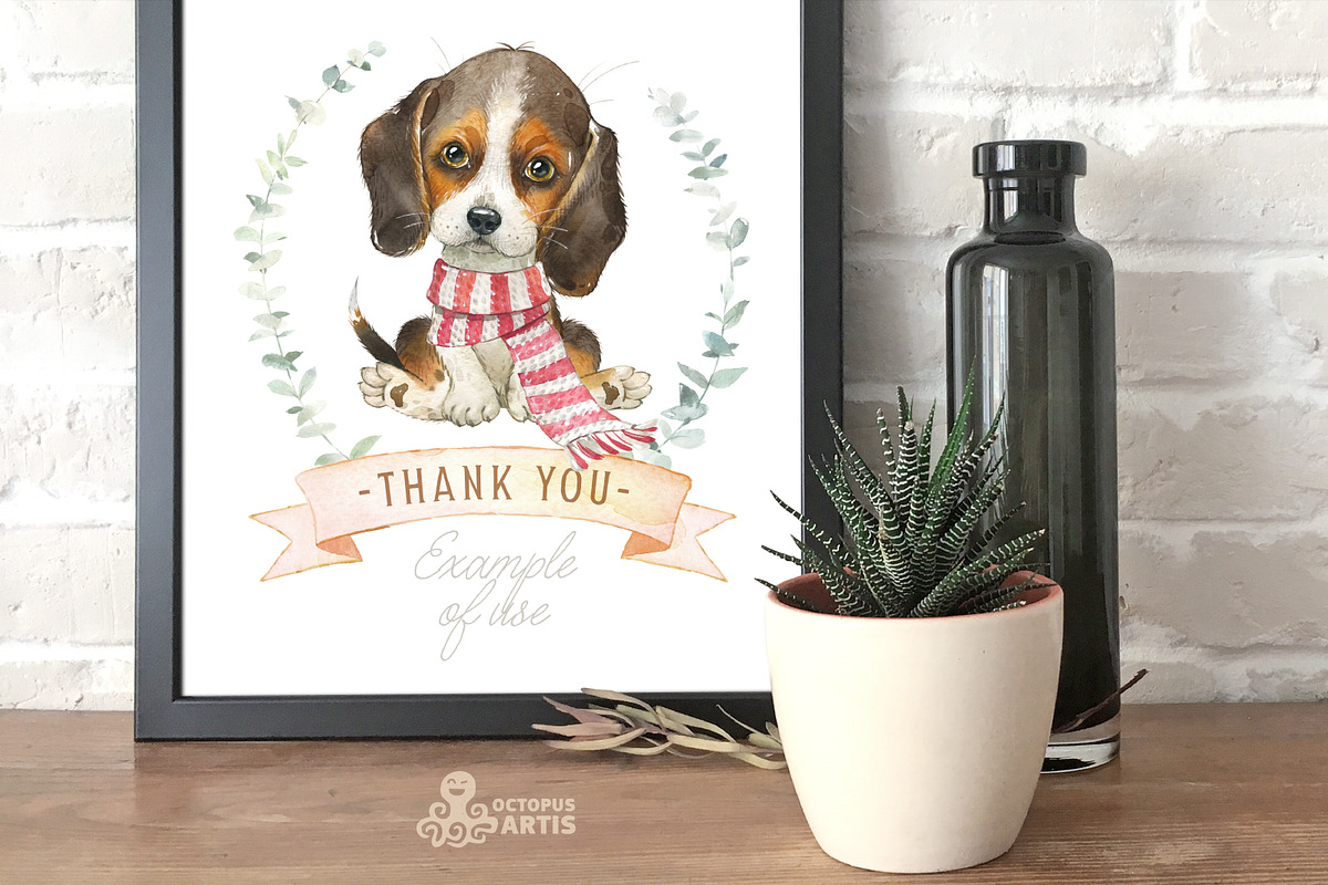 Puppy Paws. Watercolor Collection, an Illustration by OctopusArtis (Photo 11 of 11)