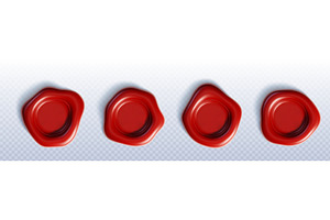 Red wax seals set on transparent, an Object Illustration by art PVP - market