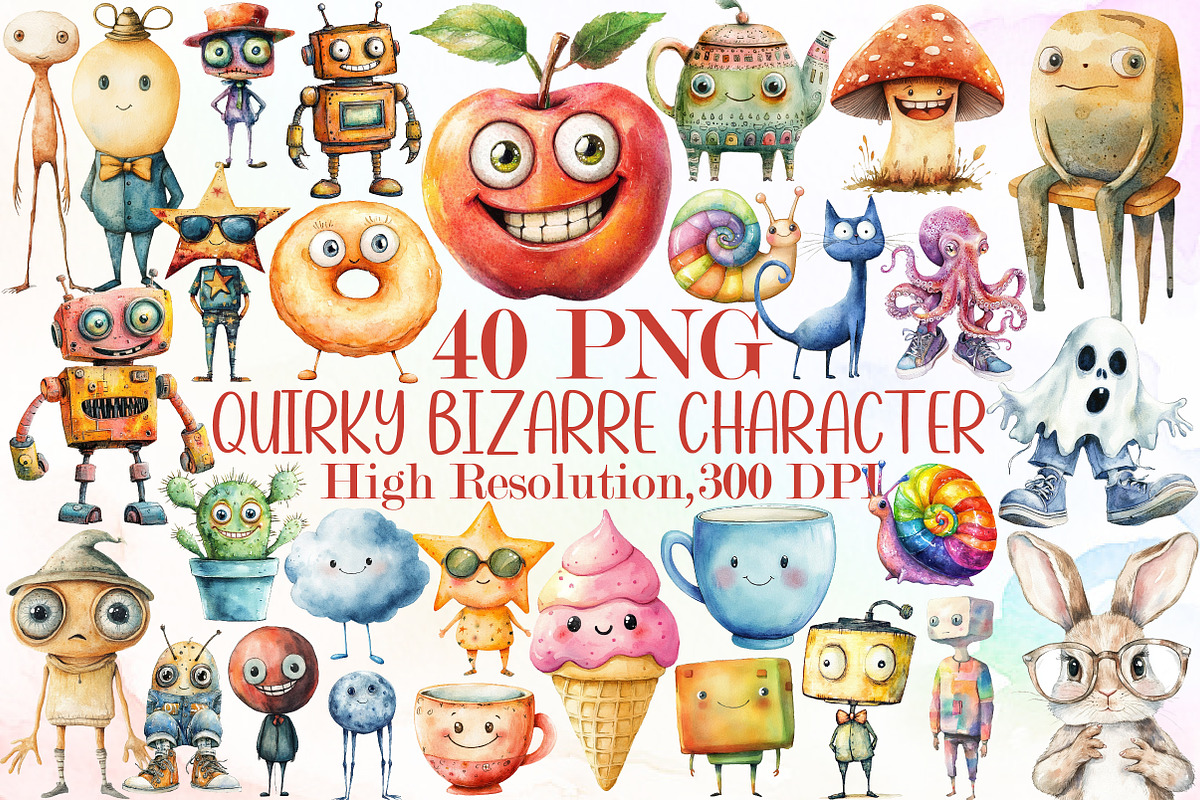 Quirky Bizarre Character Clipart, an Illustration by Sublimation Artist (Photo 1 of 6)