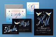 Blue Gradient Wedding Invitation Set, an Invitation Template by graphicook (Thumbnail 3 of 3)