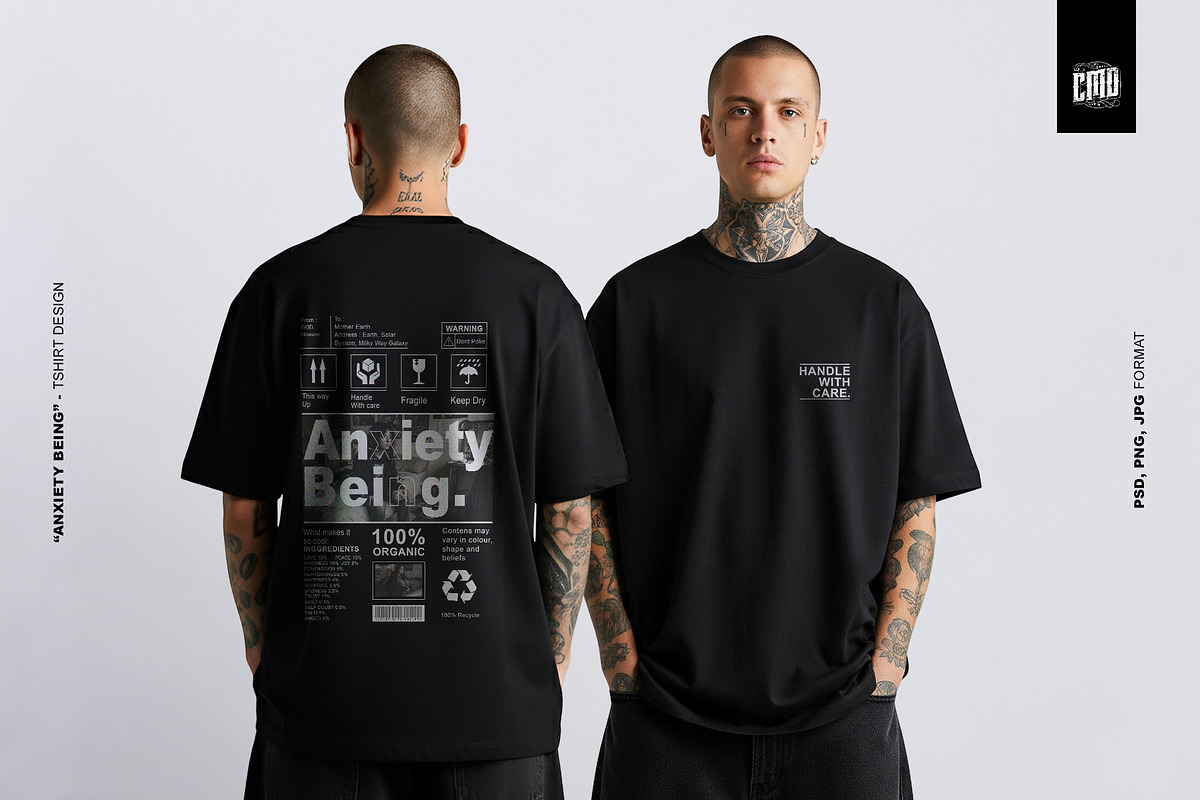 Anxiety Being - T-Shirt Design, an Object Graphic by Cmd Project (Photo 5 of 9)