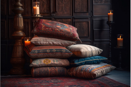 Storage soft pillow. Generate AI, an Arts & Entertainment Photo by Ylivdesign