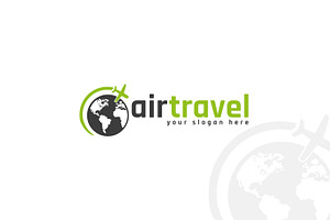 Travel agency world with plane logo, a Branding & Logo Template by Kreative Labs