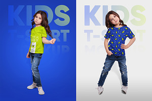 Kids Girl T-Shirt PSD Mockups Vol1.2