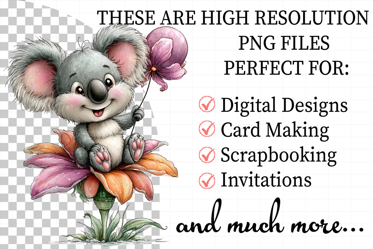 Whimsical Easter Koala Clipart, an Illustration by Daily.Designs (Photo 2 of 8)