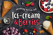 Ice-cream&Berries Font, a Sans Serif Font by Nina's Illustration Shop (Thumbnail 1 of 5)