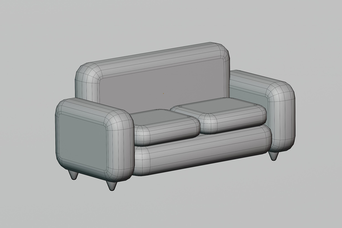 Cartoon sofa 02, an Object 3D Model by fahad121 (Photo 8 of 8)