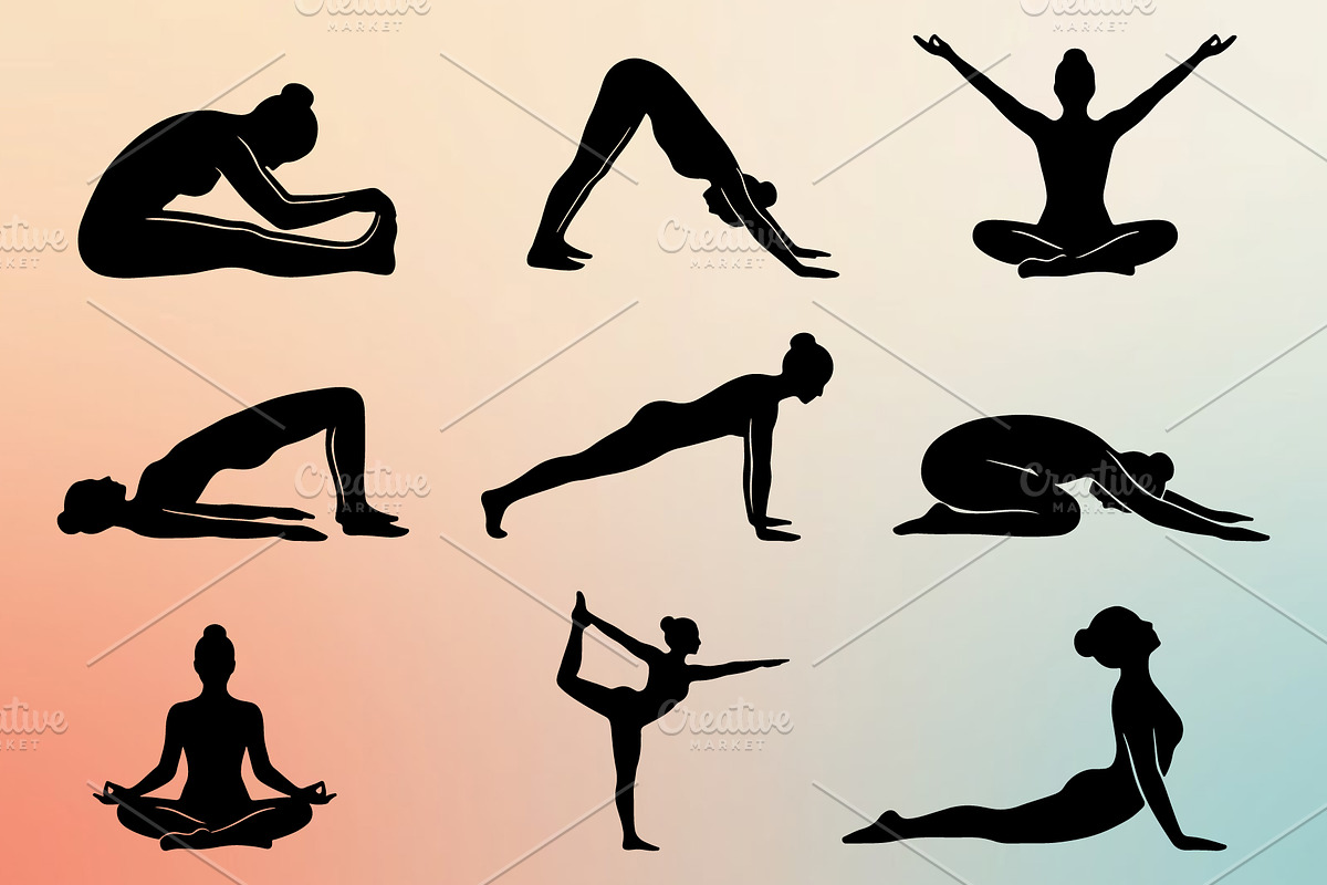 Yoga and Mindfulness Silhouettes, an Object Graphic by Designgrove (Photo 5 of 6)