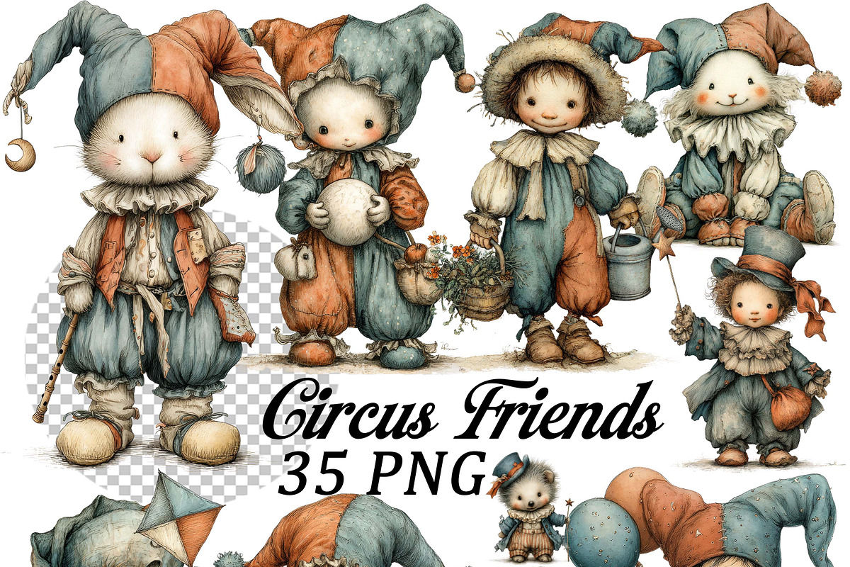 Circus Friends Storybook Clipart Art, an Illustration by one-touch (Photo 1 of 16)