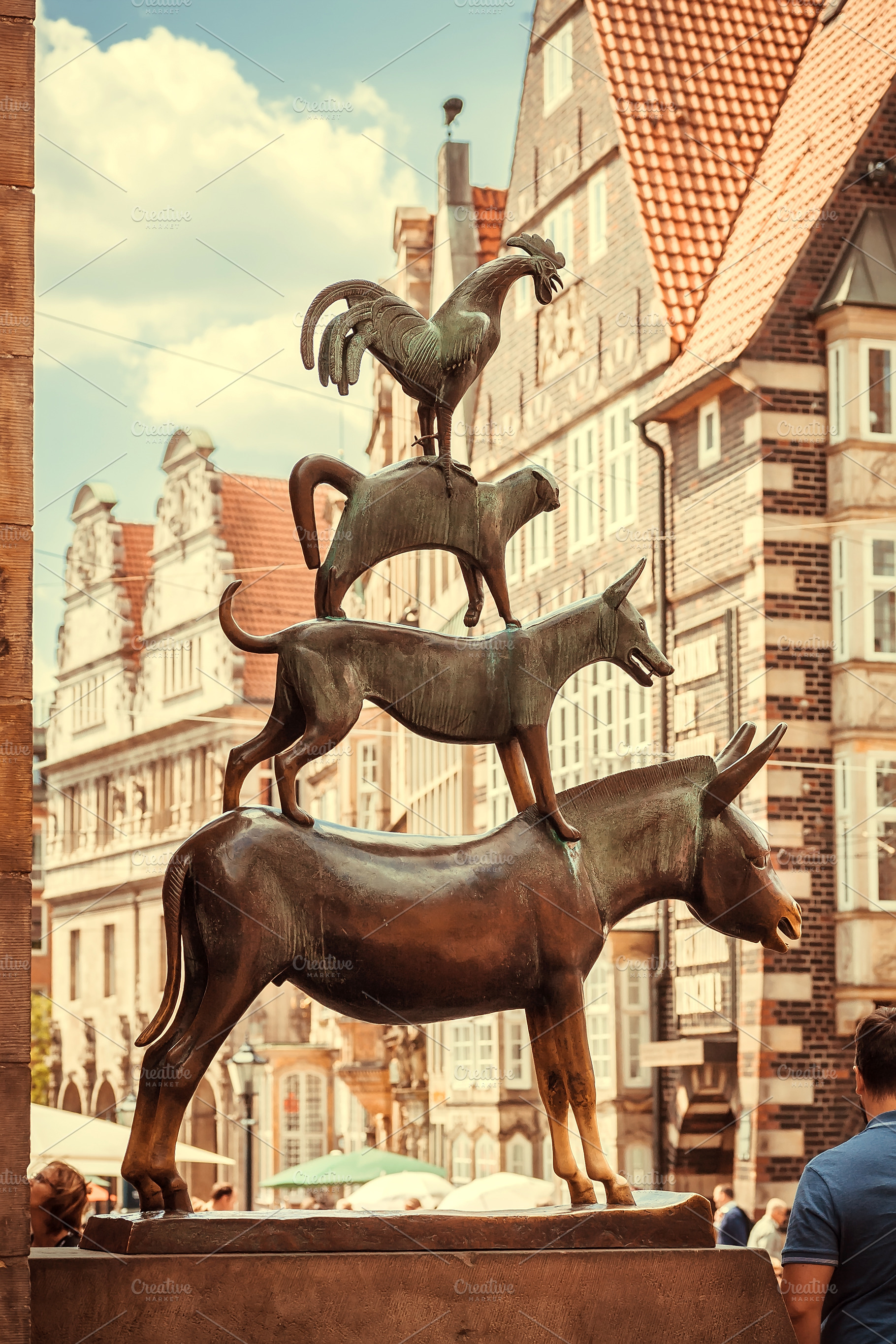 Town musicians of bremen statue featuring friends, sound, and musician, a School & Education Photo by Radiokafka