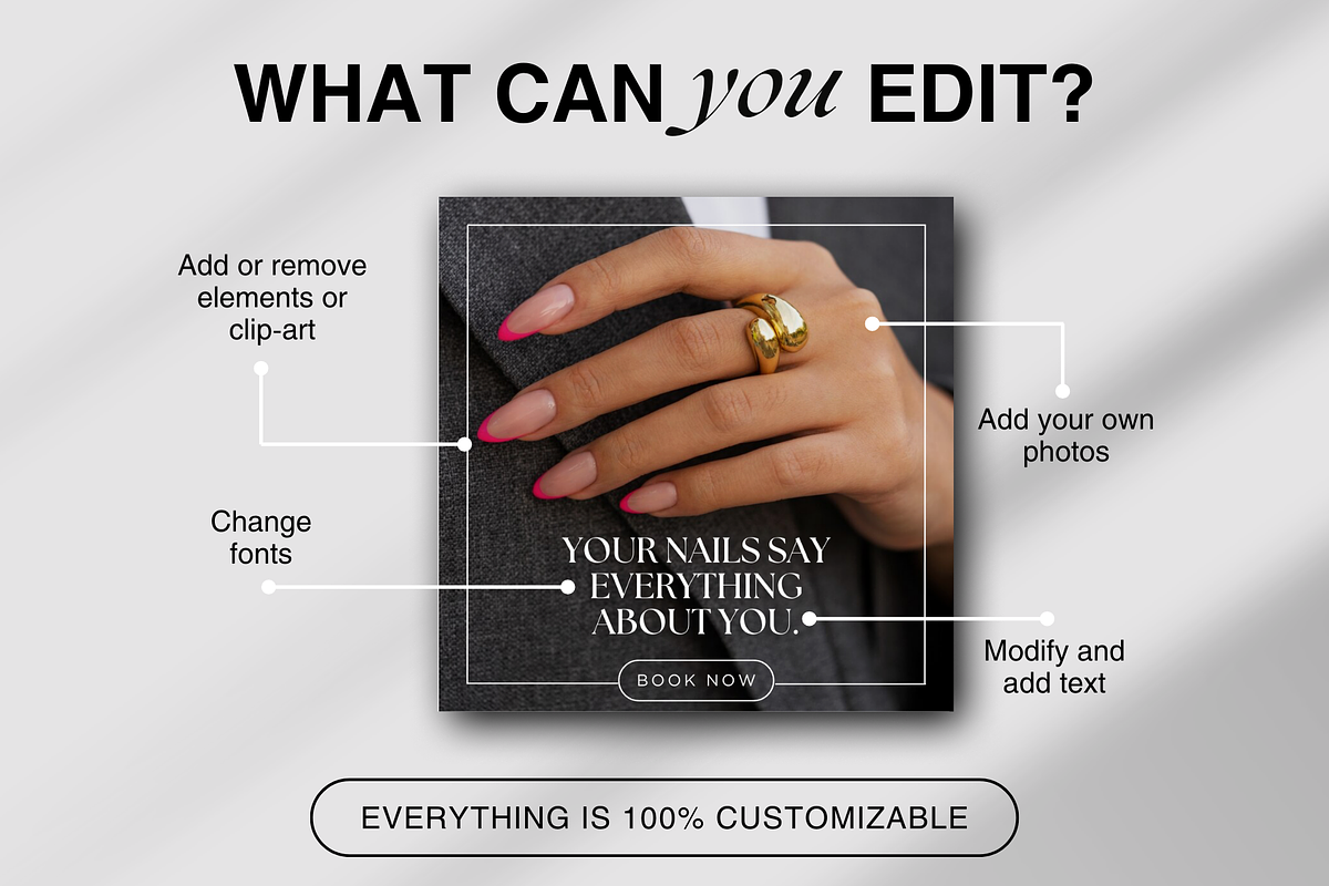 Nail Tech Instagram Templates Canva, a Social Media Template by DesignsbyMariaStudio (Photo 6 of 9)