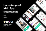 Housekeeper & Maid App, an UI Kit Template by flr.24 (Thumbnail 1 of 2)