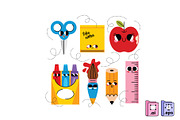 Cute Cartoon School Stationery Set, an Object Graphic by MISS CHATZ (Thumbnail 1 of 3)