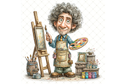 Male Artist Clipart JPG, a Person Illustration by Memories By Lea (Thumbnail 13 of 20)