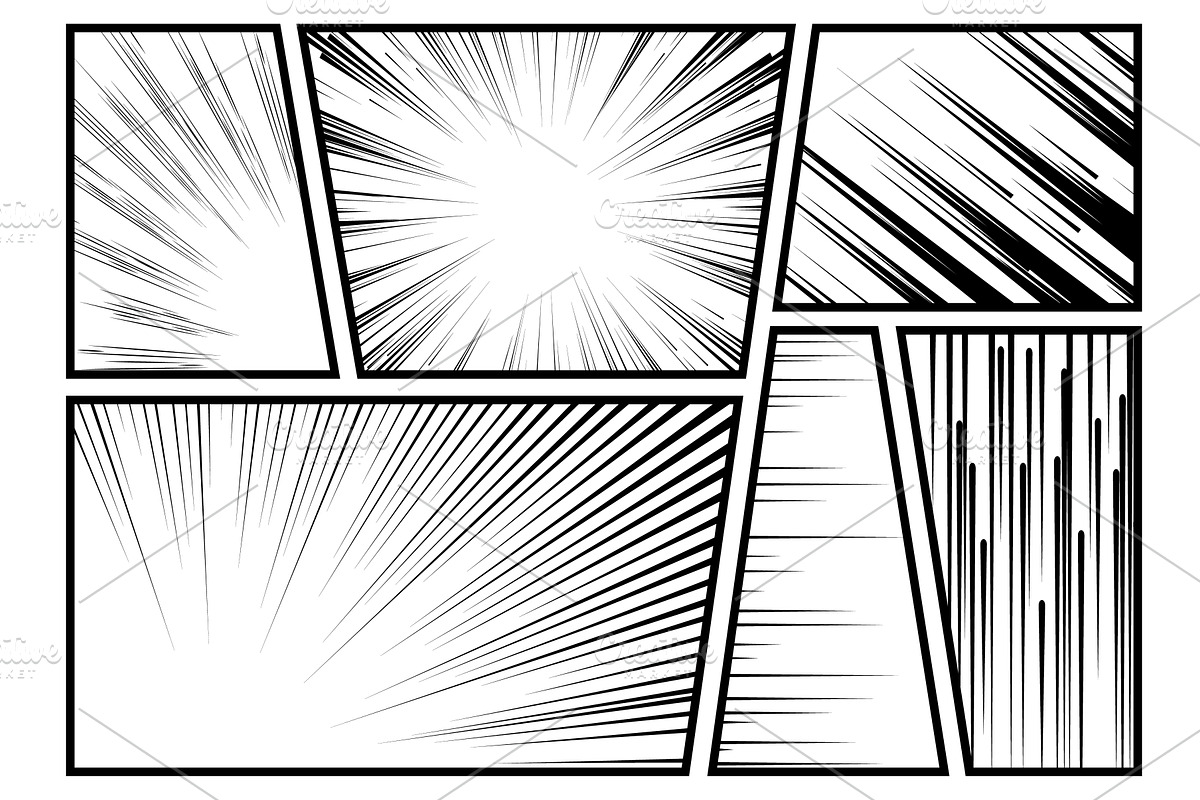 Comics book frames. Motion line, an Illustration by YummyBuum