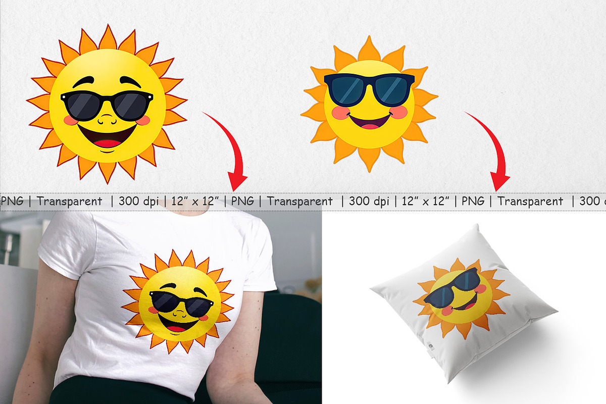 Sun with Sunglasses Clipart, a Graphic by Artnoy (Photo 3 of 5)