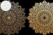 Mandala Clipart Set Rainbow & Gold, an Illustration by The Dutch Lady Designs (Thumbnail 2 of 6)