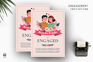 Enggagement Invitation, an Invitation Template by AQR Studio