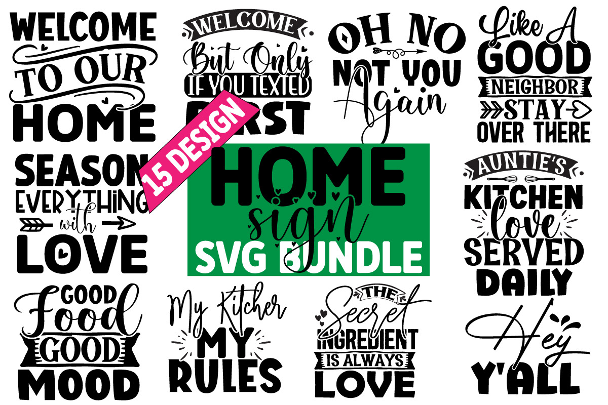 Home Sign SVG Design Bundle, a Graphic by crative8112 | Creative Market