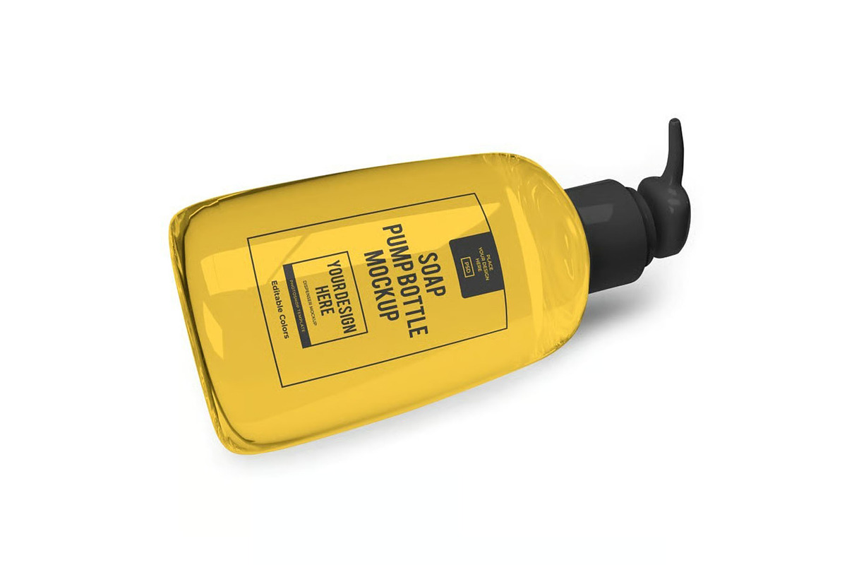 Soap Pump Bottle Mockup Template Set, a Household Mockup by DesignRushMarket (Photo 4 of 11)