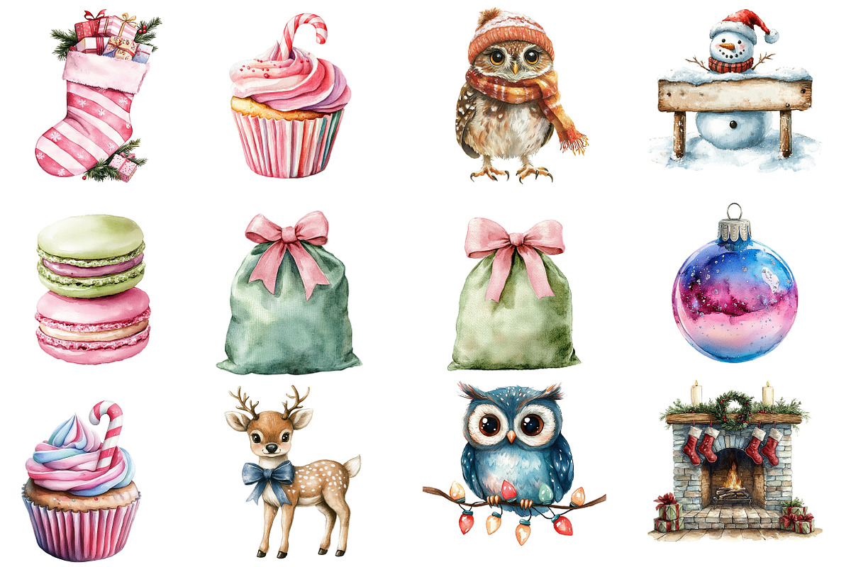 Christmas Watercolor Clipart, an Illustration by Designworld (Photo 2 of 5)