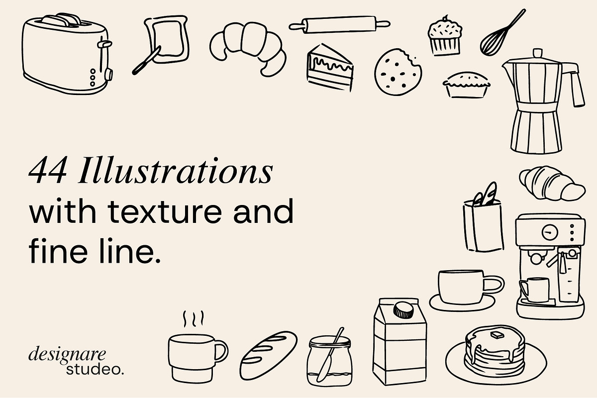 Bakery&Breakfast Illustrations, a Decorative Illustration by ginni illustrations (Photo 2 of 6)