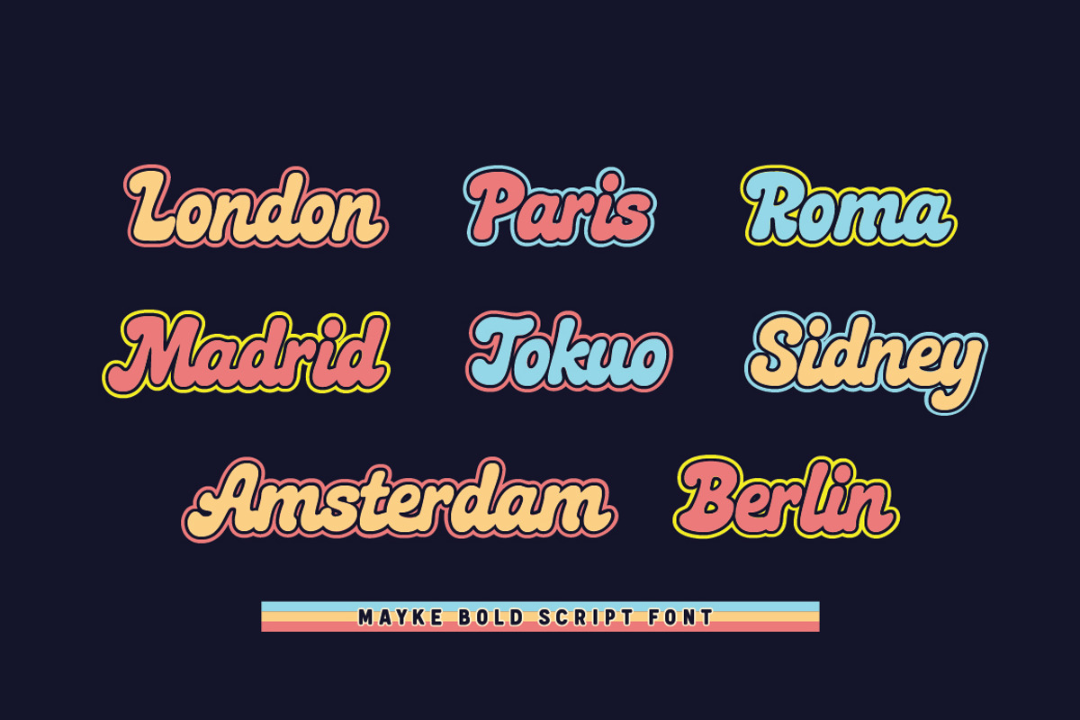 Mayke – Fun Layered Bold Script Font