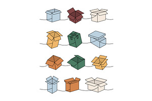 Cargo boxes. Carton delivery boxes, an Object Illustration by GraphiShop
