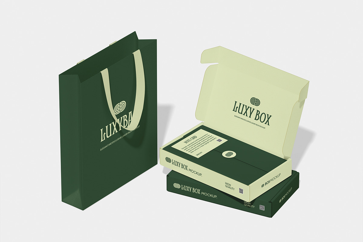 Luxury Box Mockup, a Packaging Mockup by Unerispace (Photo 2 of 5)