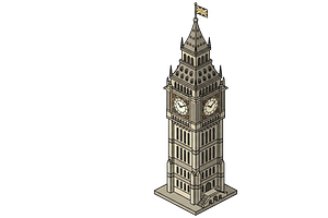 Big Ben Tower - 3D -PNG, an Object Illustration by Nurlan's shop