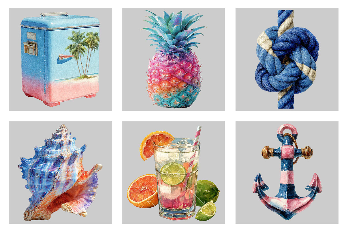 Preppy Summer Beach Png Sublimation, an Illustration by Black Bird Studio (Photo 3 of 5)