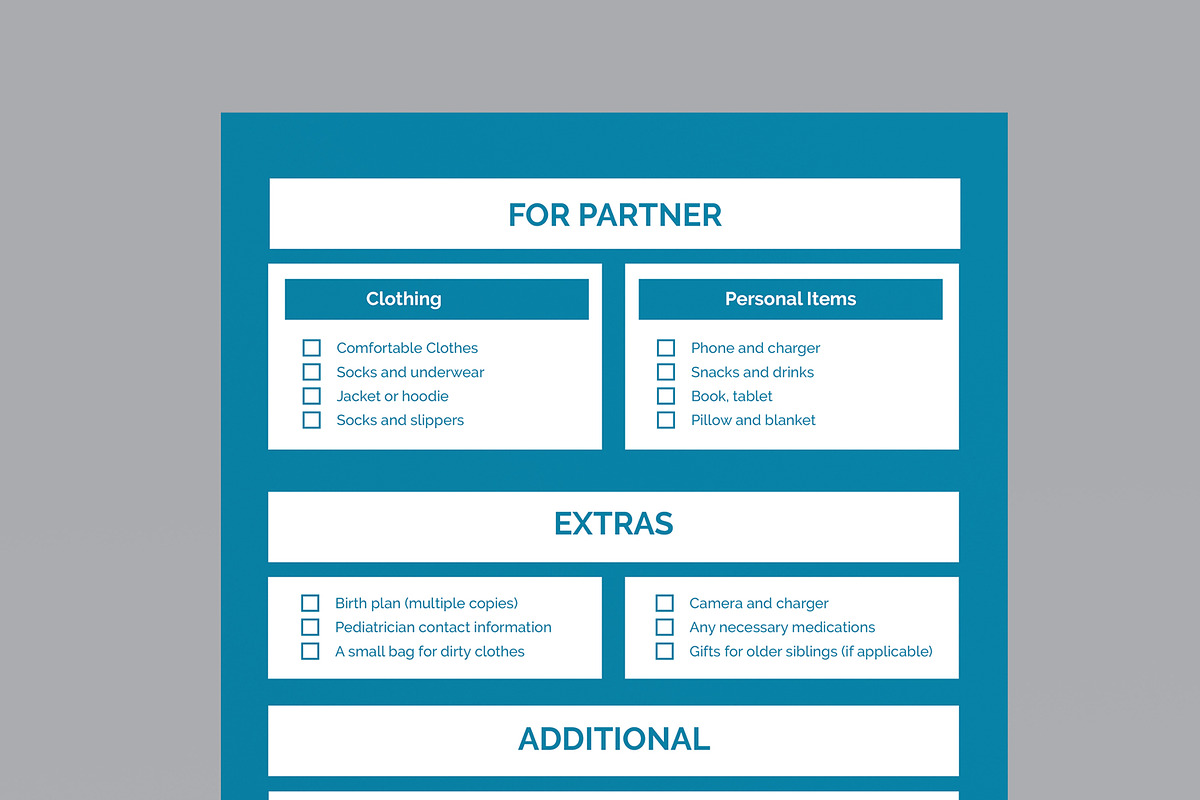 Hospital Bag Checklist, a Stationery Template by MightyDesign (Photo 4 of 8)