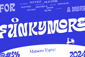 Funkymore - Vintage Font, a Script Font by Matsero