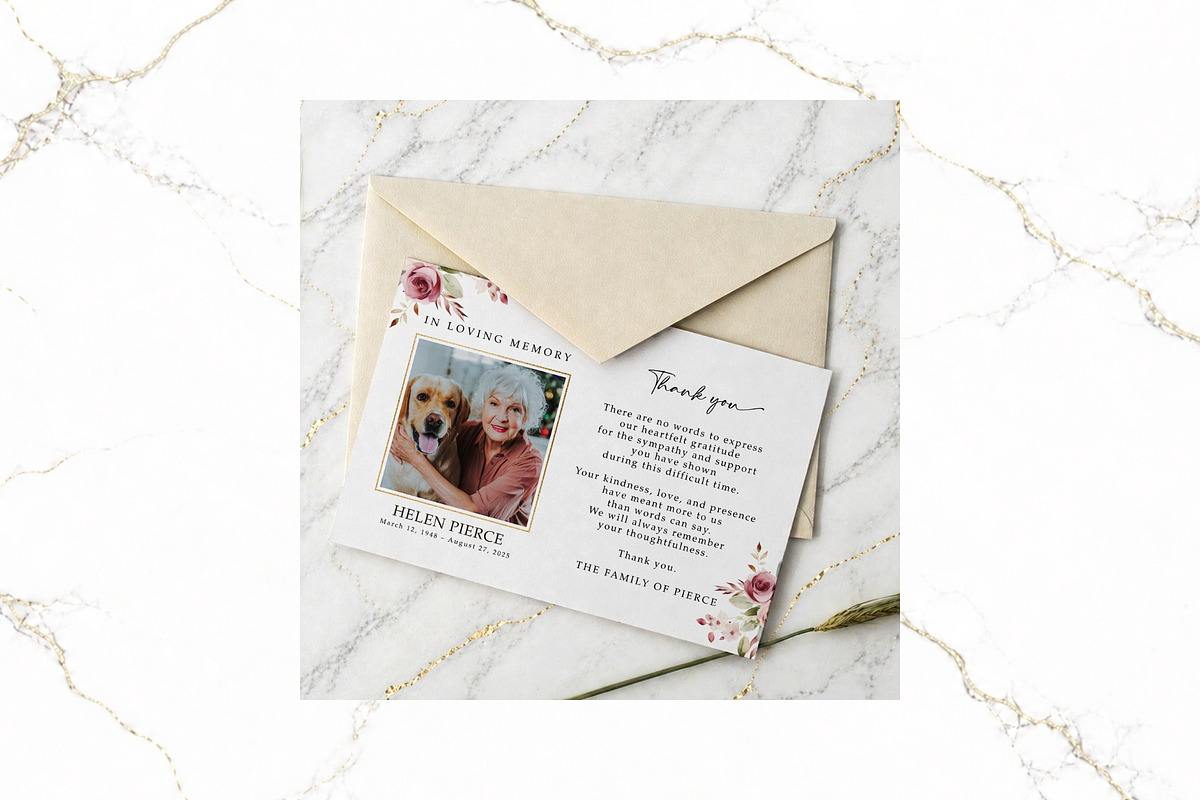 Funeral Thank You Card Canva FR008, a Card Template by TyphoonStudio (Photo 3 of 6)