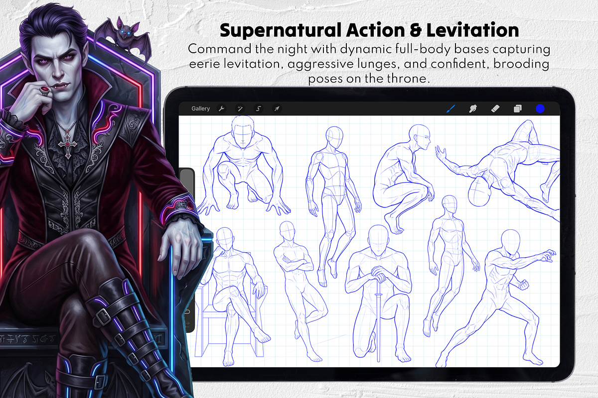 Vampire Male Procreate Brushes, a Brush Add-On by Selentaori Studio (Photo 8 of 13)