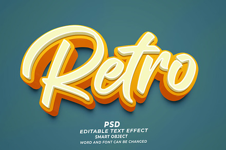 Retro 3d PSD Editable Text Effect, a Layer Style Add-On by TrueVector