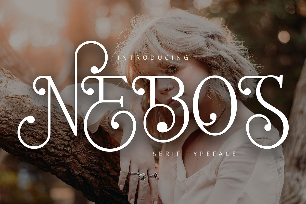 Nebos - Elegant Serif Typeface, a Serif Font by Font Kingdom (Photo 1 of 9)