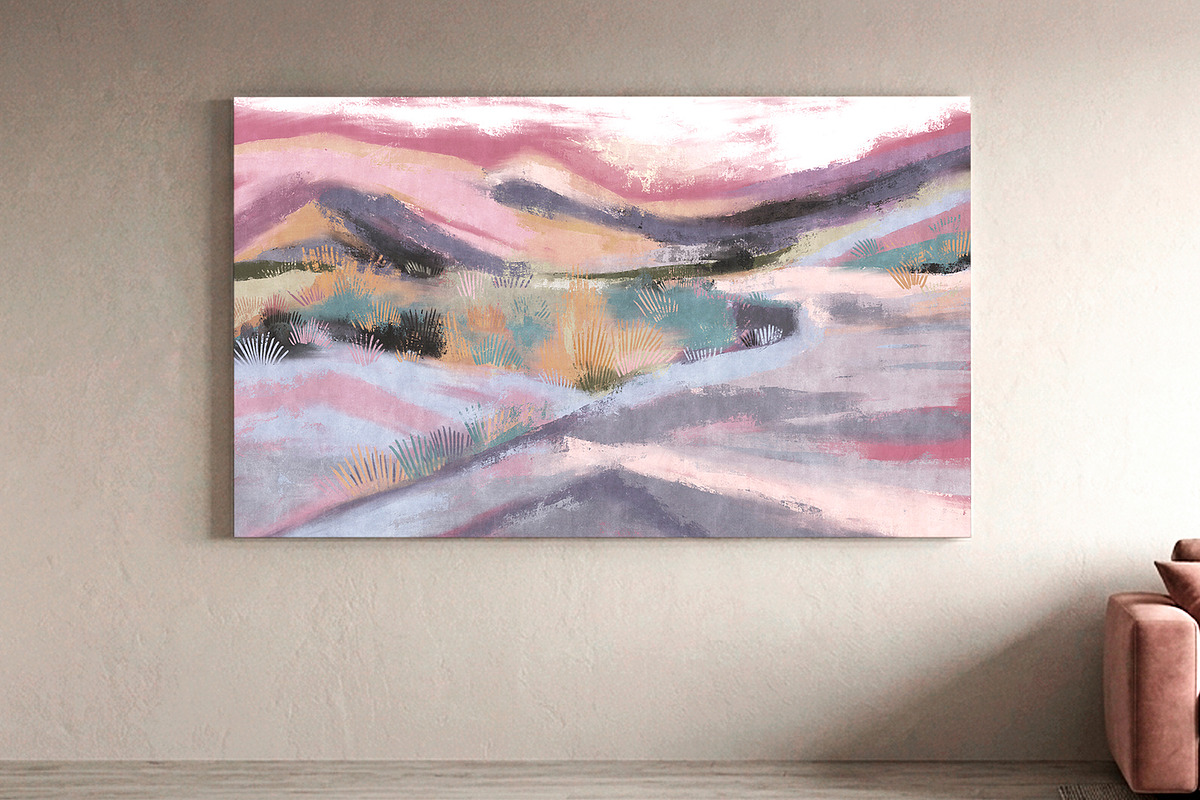 Wallpaper Soft Sunset Landscape, a Wallpaper Graphic by apollinariia_shop (Photo 4 of 9)