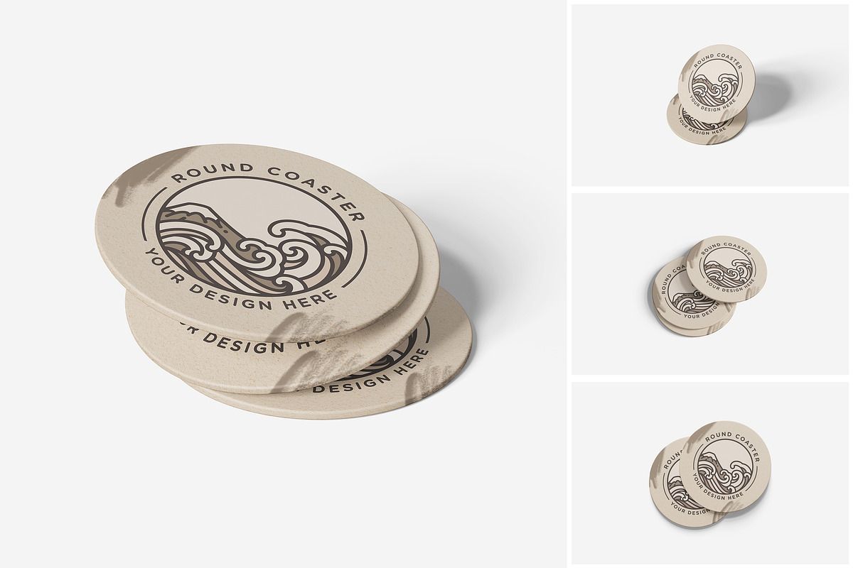 Round Coaster Mockup, a Product Mockup by MrLetters (Photo 1 of 5)