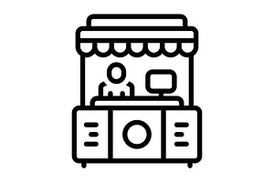 Booth stall black icon, an Outline Icon by Creative priyanka