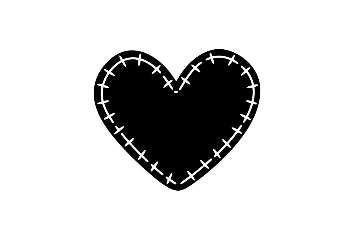 Stitched Heart Silhouette Vector Bun, an Illustration by Designs_River (Photo 32 of 41)