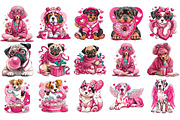 Valentine Funny Dog Clipart, an Illustration by DreamArtGraphic (Thumbnail 4 of 4)