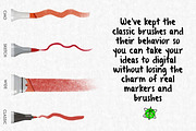 31 Procreate Marker Brushes, a Brush Add-On by Nuclear Brushes (Thumbnail 6 of 8)