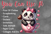 Valentine Cute Panda Clipart Bundle, a Seasonal Illustration by Craft Nest (Thumbnail 5 of 5)