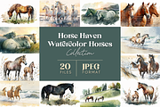 Horse Haven Watercolor Collection, an Animal Illustration by artsy-fartsy (Thumbnail 1 of 9)